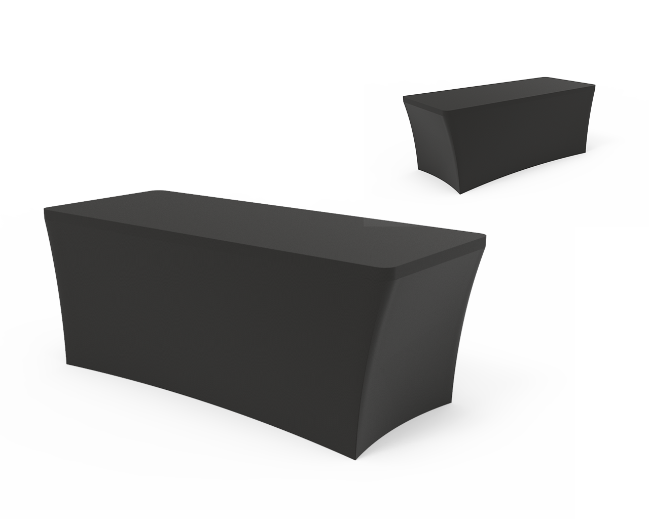 Black Stretch Table CoversRectangle Tablecloths Signleader